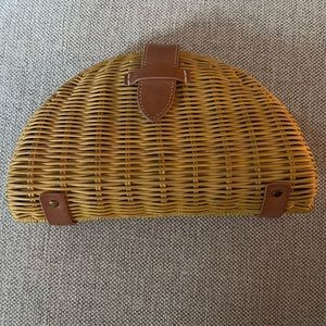 Yellow J.Crew wicker clutch. Like new.